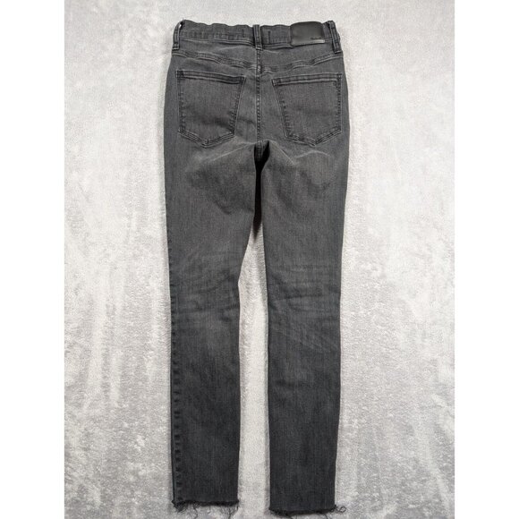 Madewell Jeans Womens Size 26 Charcoal Skinny Distressed Grunge Edgy Mid Rise - Picture 11 of 12